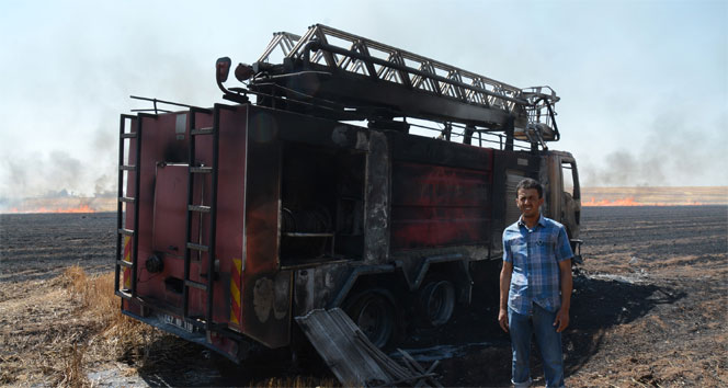 Nusaybin'de İtfaiye Aracı Alevlerde Kaldı, Yandı