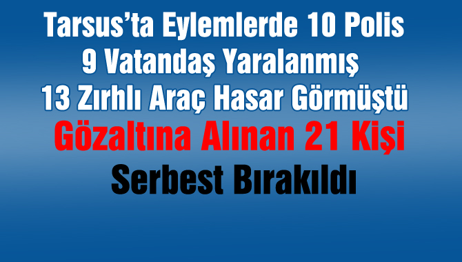 Tarsus’ta Gözaltına Alınan 21 Kişi Serbest Bırakıldı