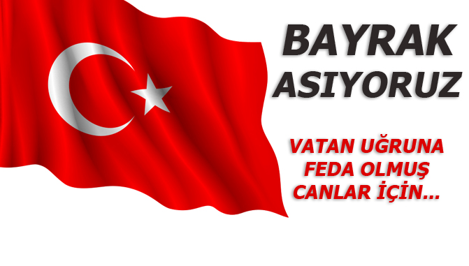 Bayrak Asıyoruz... Vatan Uğruna Feda Olmuş Canlar İçin..