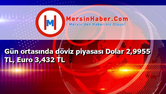 Gün ortasında döviz piyasası Dolar 2,9955 TL, Euro 3,432 TL