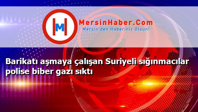 Barikatı aşmaya çalışan Suriyeli sığınmacılar polise biber gazı sıktı