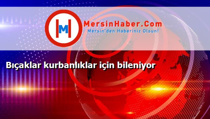 Bıçaklar kurbanlıklar için bileniyor