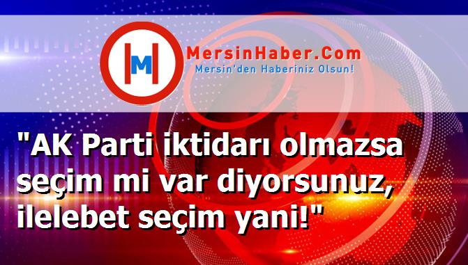 "AK Parti iktidarı olmazsa seçim mi var diyorsunuz, ilelebet seçim yani!"