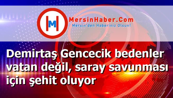 Demirtaş Gencecik bedenler vatan değil, saray savunması için şehit oluyor