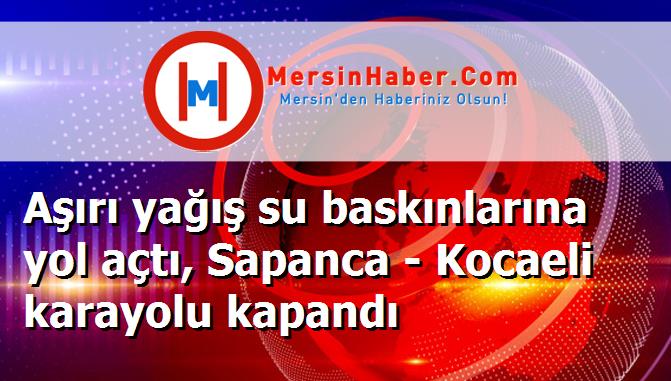 Aşırı yağış su baskınlarına yol açtı, Sapanca - Kocaeli karayolu kapandı