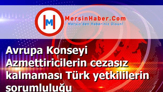 Avrupa Konseyi Azmettiricilerin cezasız kalmaması Türk yetkililerin sorumluluğu