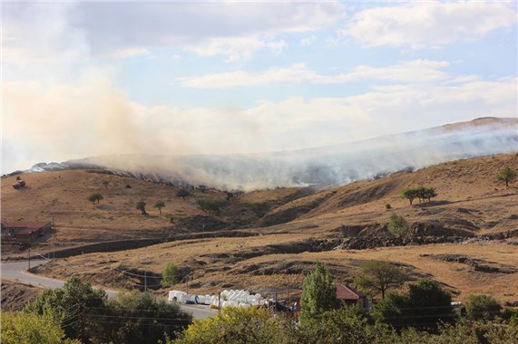 Yozgat’ta çıkan ot yangınında 50 dekarlık alan zarar gördü