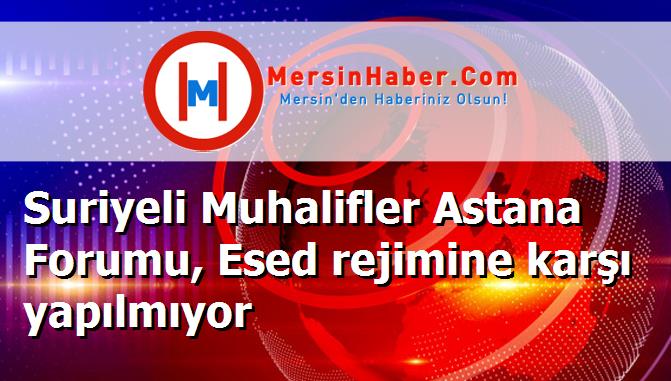 Suriyeli Muhalifler Astana Forumu, Esed rejimine karşı yapılmıyor