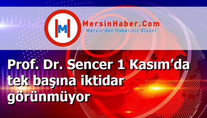 Prof. Dr. Sencer 1 Kasım’da tek başına iktidar görünmüyor