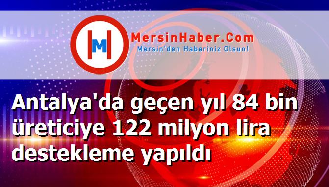 Antalya'da geçen yıl 84 bin üreticiye 122 milyon lira destekleme yapıldı