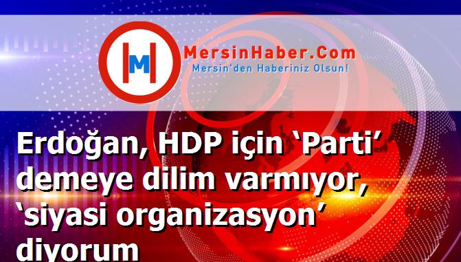 Erdoğan, HDP için ‘Parti’ demeye dilim varmıyor, ‘siyasi organizasyon’ diyorum