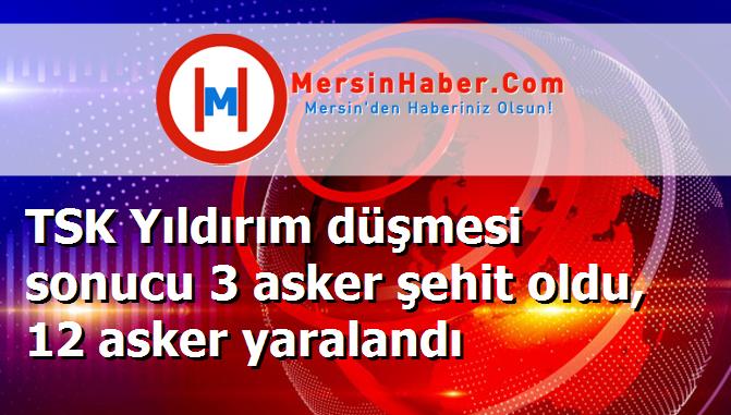 TSK Yıldırım düşmesi sonucu 3 asker şehit oldu, 12 asker yaralandı