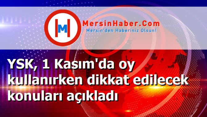 YSK, 1 Kasım'da oy kullanırken dikkat edilecek konuları açıkladı