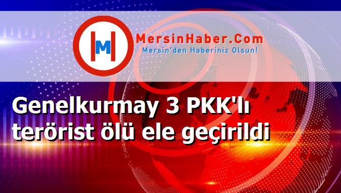 Genelkurmay 3 PKK'lı terörist ölü ele geçirildi