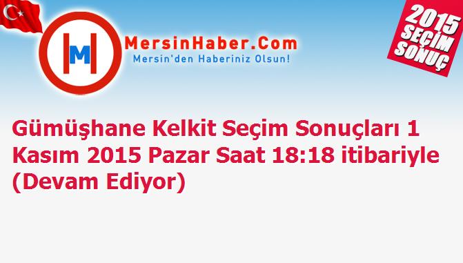 Gümüşhane Kelkit Seçim Sonuçları 1 Kasım 2015 Pazar Saat 18:18 itibariyle (Devam Ediyor)