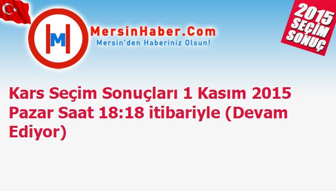 Kars Seçim Sonuçları 1 Kasım 2015 Pazar Saat 18:18 itibariyle (Devam Ediyor)