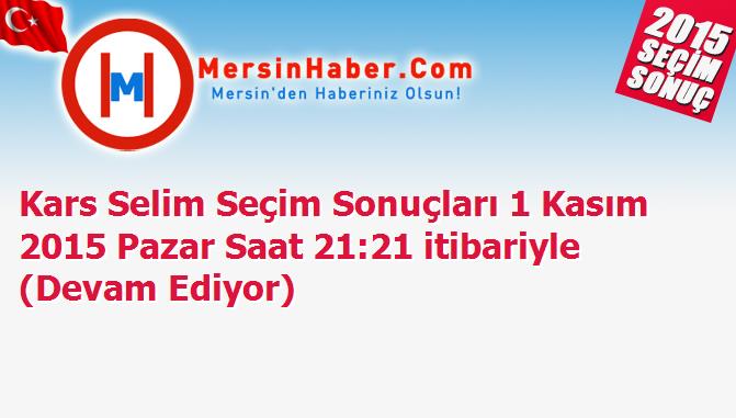 Kars Selim Seçim Sonuçları 1 Kasım 2015 Pazar Saat 21:21 itibariyle (Devam Ediyor)
