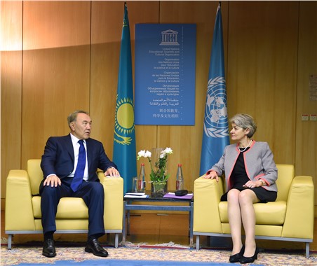 Nazarbayev, UNESCO Başkanı Bokova ile görüştü