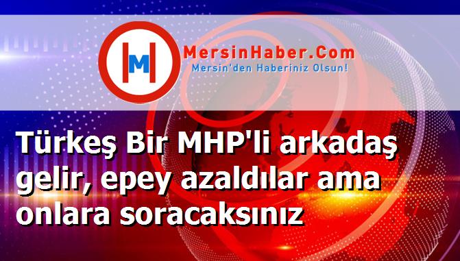 Türkeş Bir MHP'li arkadaş gelir, epey azaldılar ama onlara soracaksınız