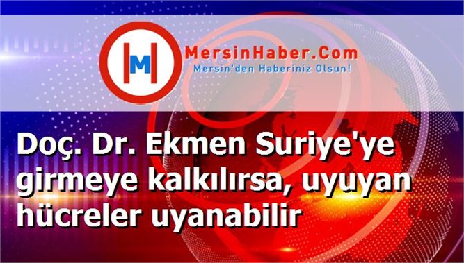 Doç. Dr. Ekmen Suriye'ye girmeye kalkılırsa, uyuyan hücreler uyanabilir