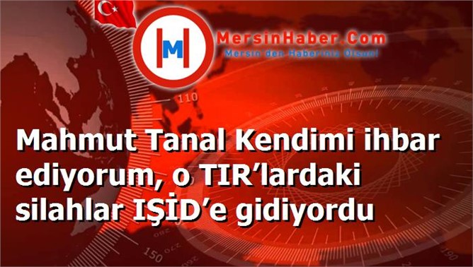 Mahmut Tanal Kendimi ihbar ediyorum, o TIR’lardaki silahlar IŞİD’e gidiyordu