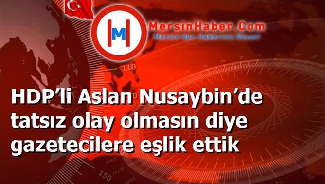 HDP’li Aslan Nusaybin’de tatsız olay olmasın diye gazetecilere eşlik ettik