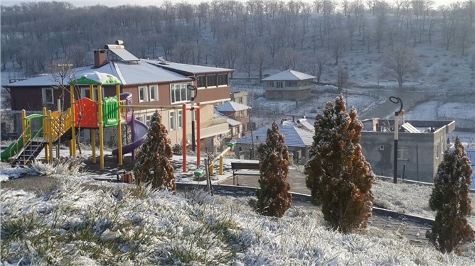 Havza, güne beyaz örtüyle uyandı