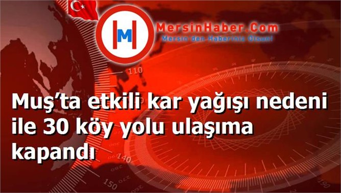 Muş’ta etkili kar yağışı nedeni ile 30 köy yolu ulaşıma kapandı