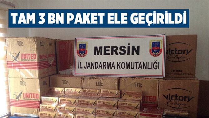 Mersin'de 3 bin paket kaçak sigara ele geçirildi
