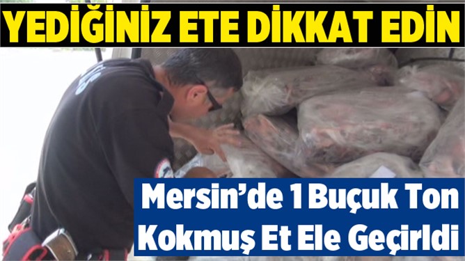 Mersin'de 1,5 ton kokmuş et ele geçirildi