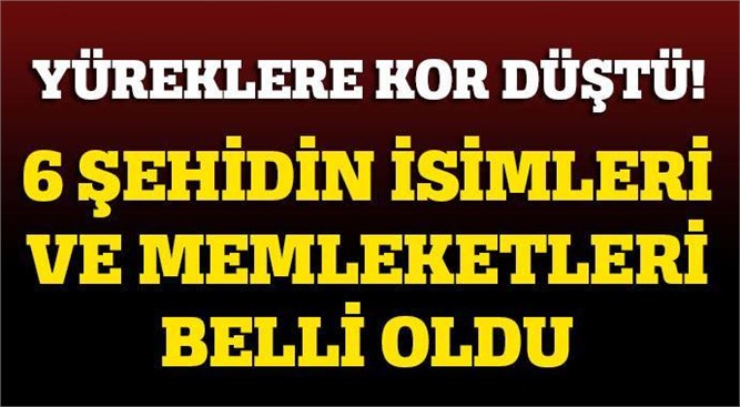 24 Haziran Şehitlerin İsimleri ve Memleketleri Belli Oldu; Hakkari'den ve Mardin'den Acı Haber, Şehitler Nereli