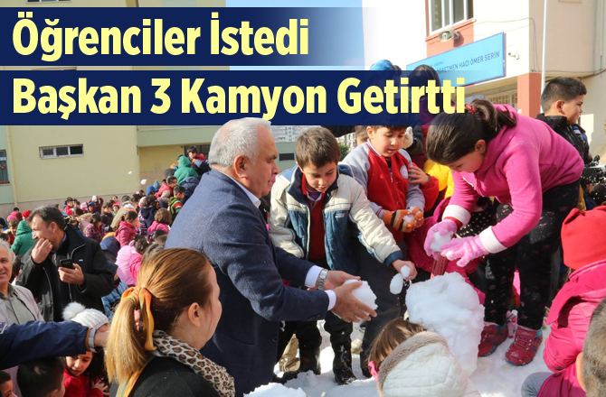 Öğrencler Kar İstedi, Başkan Okulla Kar Getirtti