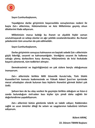 Bülent Arınç: Erdoğan'dan Özür Dilemedim