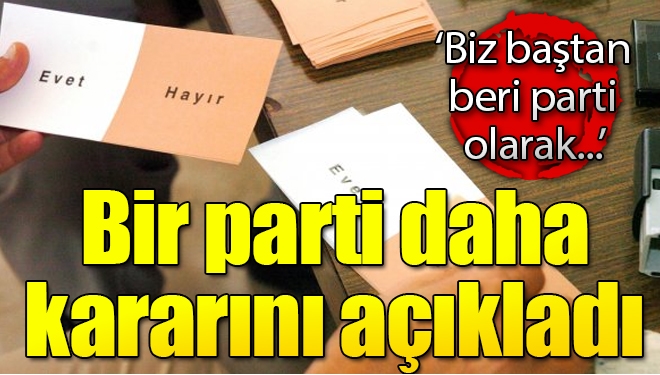 HÜDA PAR referandum kararını açıkladı