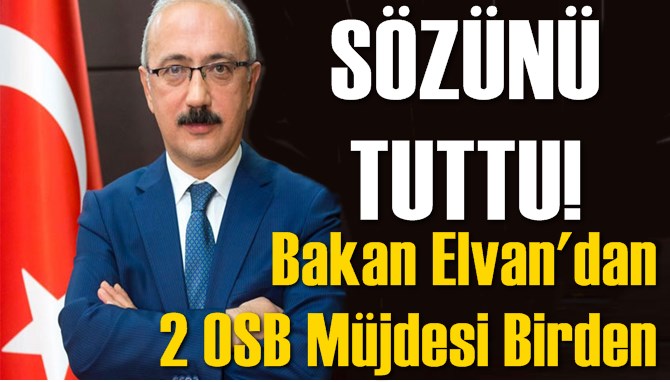 Kalkınma Bakanı Lütfi Elvan'dan 2 Müjde