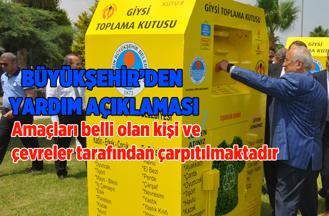 Büyükşehir'den Yardım Kutuları ile İlgili Açıklama Geldi