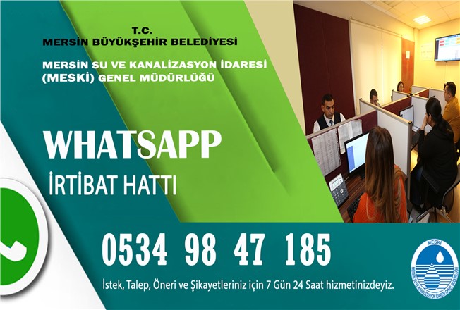 MESKİ Whatsapp Hattı Kurdu, Whatsapp Numarası: 0324 185 00 00