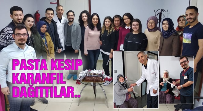 Aktif Yaşam Tıp Merkezi, Personel ve Hastaları İle Birlikte 8 Mart Dünya Kadınlar Günü’nü Pasta Kesip, Karanfil Dağıtarak Kutladı