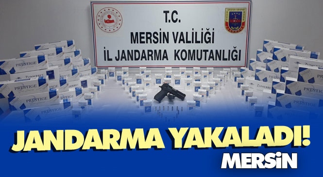 Mersin Tarsus'ta Durdurulan Kaçak Sigara Taşıyan Araçta: 430 Paket Sigara, 1 Ruhsatsız Tabanca Ele Geçirildi