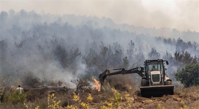 Mersin Büyükşehir İtfaiye Ekipleri Canla Başla Görev Başında! Yangın Bölgesinde Mücadele Aralıksız Sürüyor