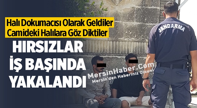 Mersin’in Tarsus İlçesinde İlginç Olay! Halı Dokumacısı Olarak Gelen 2 Kişi Camideki Halıları Çalarken Yakalandı