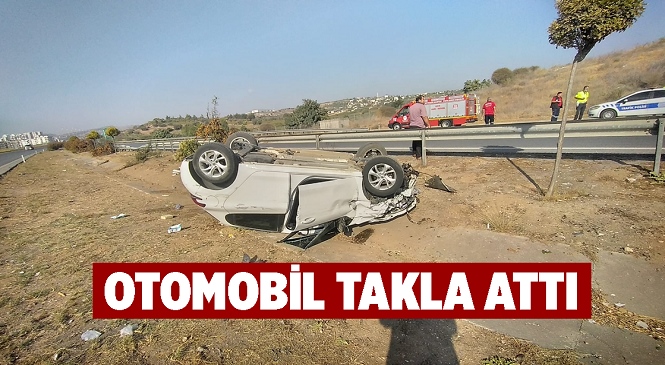 Mersin’in Tarsus İlçesinde Takla Atarak Şarampole Devrilen Otomobilin Sürücüsü Yaralandı