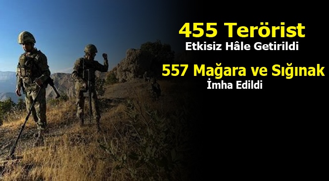 Pençe-Kilit Operasyonu İle Bugüne Kadar 455 Terörist Etkisiz Hâle Getirildi, 557 Mağara ve Sığınak İmha Edildi