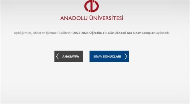 Açık Öğretim Fakültesi Güz Dönemi Ara Sınav Sonuçları Açıklandı