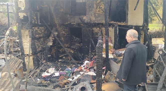 Mersin Çamlıyayla'da Bir Evde Yangın Çıktı