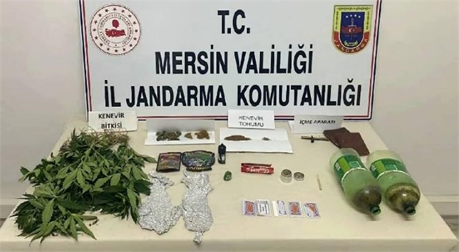 Mersin İl Jandarma Komutanlığı Ekipleri Uyuşturucu Madde Kullanan ve Ticaretini Yapan Şahıslara Yönelik Düzenlediği Operasyonda 4 Şüpheliyi Yakaladı