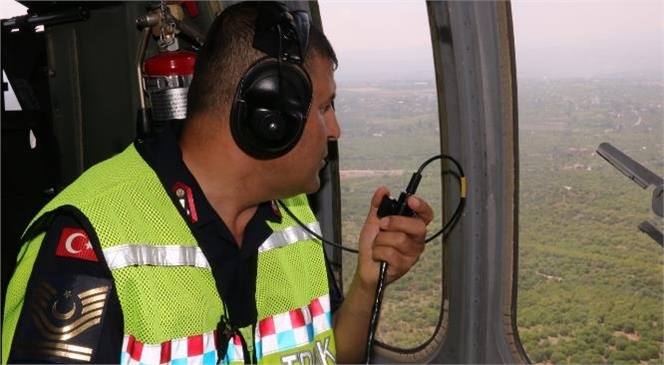 Mersin İl Jandarma Komutanlığı Tarafından Helikopter İle Havadan Trafik Denetimi Yapıldı