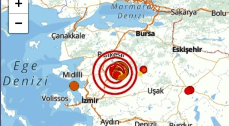 Balıkesir'de Ard Arda 4,8, 4,2 ve 4,3 Büyüklüğünde Deprem Meydana Geldi
