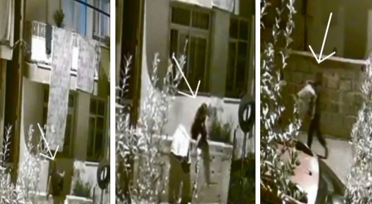 Balkondaki Halı Çalındı, O Anlar Kamerada