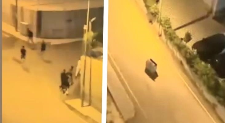 Tarsus’ta Tehlikeli Oyun: Çöp Konteyneri Gece Saatlerinde Rampadan Aşağı Sürükleniyor